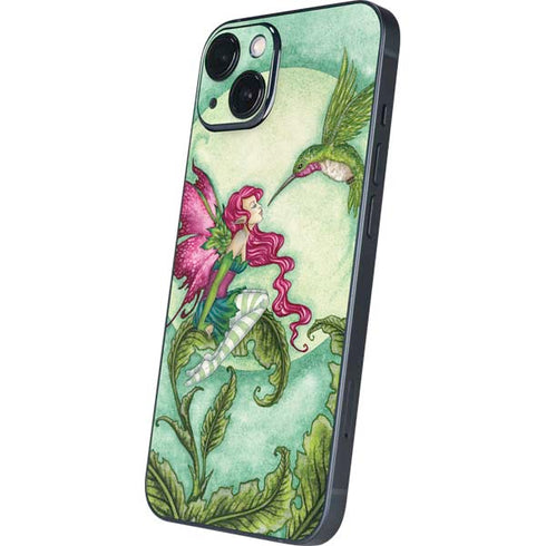 Amy Brown Flirting Fairy and Hummingbird iPhone 14 Plus Skin